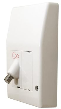 Genuine Virgin Media Isolated White Internal use Wall Box Outlet Socket with 45° Angled Isolator for TiVo Set Top Digital TV or Superhub Fibre Broadband Modem Indoor Supply Feed