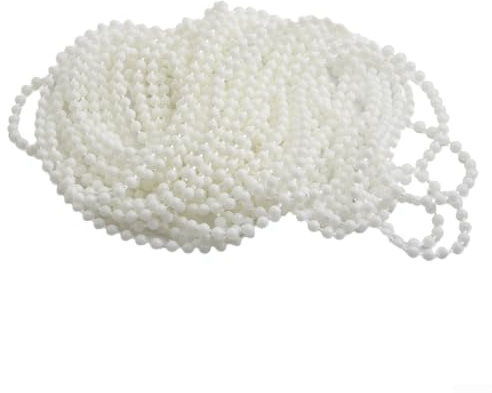 Cavo di controllo a catena a sfere per tende, include 1 x 10 metri di lunghezza e 10 connettori in plastica, colore bianco