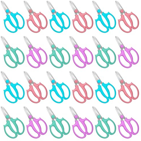 24 Pcs Flower Scissors Stainless Steel Floral Shears Floral Scissors for Fresh Flower Shears for Yard Gardening Plants Hedge Flowers Cutting Secateurs Flowers Arrangement