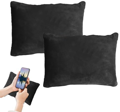 Liten Reseför Resor 2 stycken 27,94 cm x 17,78 cm små stöddynor | Tupplur Portabelt stöd för barn, husdjur, säng, stol, soffa, skrivbord samt camping och resor
