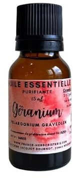 HUILE ESSENTIELLE GERANIUM odorant Pelargonium graveolen 15ML.