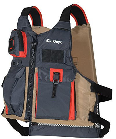 Onyx Kayak Fishing Life Jacket – USCGA PFD/Life Jacket with Multiple Pockets, High-Back Design & Adjustable Straps for Paddle Sports & Fishing