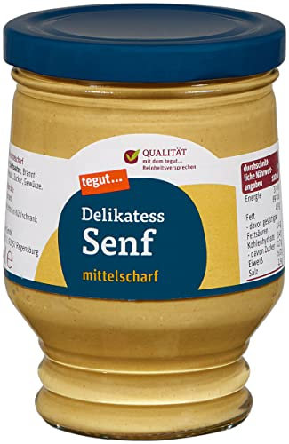 tegut... Delikatess-Senf mittelscharf im Glas, 1 x 250 g