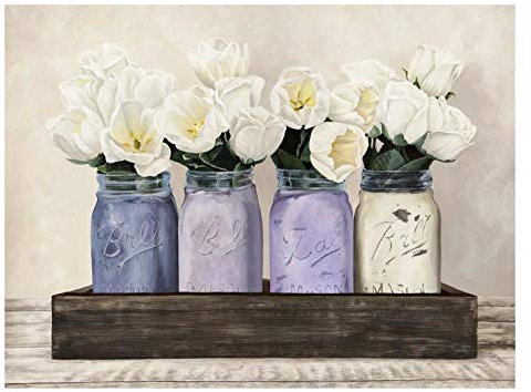 Artworks Italia - Tulipanes en tarros de papel de 26 x 20 pulgadas