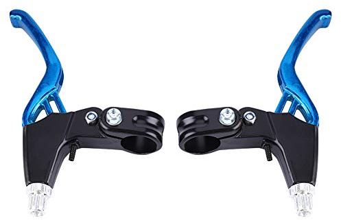 Keenso Leve Freno per Bicicletta, 1 Paio Leva Freno Frizione Maniglie Livello Freno in Lega di Alluminio per Mountain Ciclismo Bici(Blu)