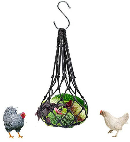 QIODAZOO Heu Futterspender, Heuraufe Kaninchen Futterautomat Hühner, Heunetz Kaninchen für Heu Gemüse Obst