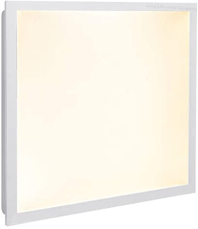 Long Life Lamp Company 48w LED Ceiling Panel Light 600 x 600 Warm White 3000k High Power Brightness Recessed Tile Light Includes Drivers and Heat Sink PBLWW