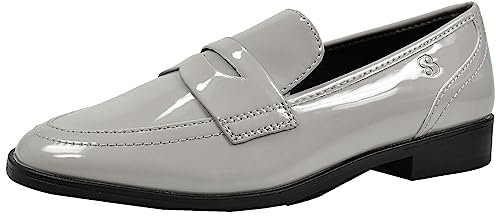 s.Oliver Damen Loafer ohne Absatz Lack Spitz, Braun (Taupe Patent), 41 EU