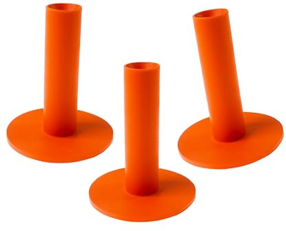 ECADDIE 70mm Orange Driving Range Rubber Golf Tees (3 Pack) - Suitable for Driver and Fairway Woods