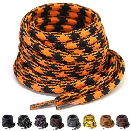 Yusimu Lacets Ronds pour Chaussures de Travail, Sport, Randonnée et Bottes - Renforcés 4,5 mm
