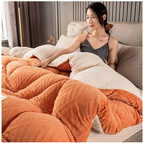 Lussuosa trapunta invernale, spessa e calda coperta in cashmere di agnello per letto matrimoniale (200 x 230 cm) coperta in lana pesante per il massimo comfort, coperta in pile di alta qualità per