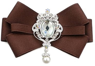 YUXITA Damen-Krawatte, modisch, Schuluniform, Schleifen, einfarbig, Kaffeebraun, Wie abgebildet, As Shown In Pictures