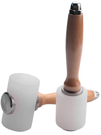 VIOPDER 2 Piezas de Martillo de Tallado de, Mazo de, Martillo de Nailon con Manejar de Madera, Herramientas de para Trabajos de Hechos una Mano DIY