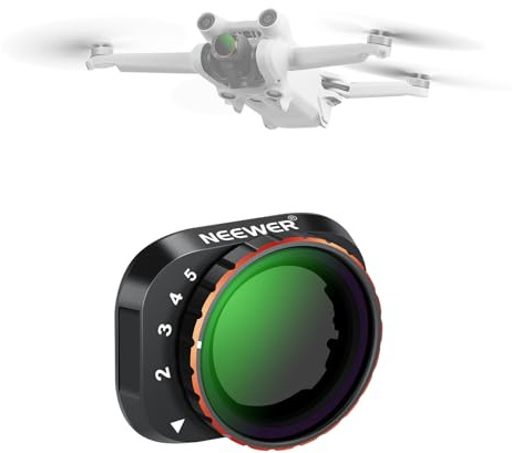NEEWER Filtre ND Variable Compatible avec DJI Mini 3 Pro, ND2-32 1-5 arrêts, Verre Optique HD Multicouche, Cadre Fin, Accessoires pour Photographie aérienne, Enregistrement vidéo