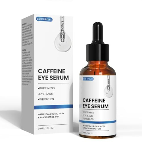 Siero Caffeina Contorno Occhi, Siero occhi antirughe con acido ialuronico per eliminare le occhiaie e le borse, cura degli occhi per uomini e donne(30 ml)