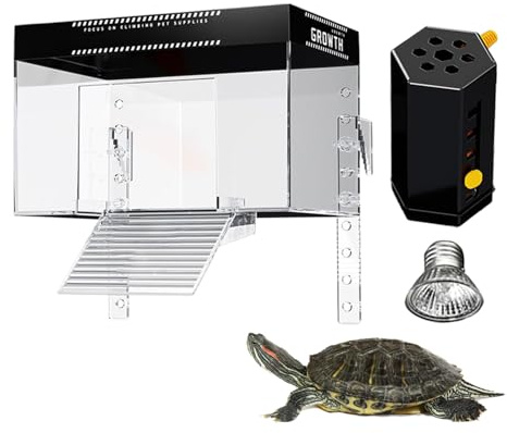 Plateformes de prélassement pour tortues - Décoration surélevée - Cage d'habitat - Réservoir de cocu avec rampe - Maison de tortue pour bébés semi-aquatiques - Terrapin pour l'observation des animaux