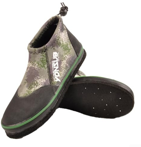 Honseadek Bottes de pêche en néoprène, semelle en feutre avec clous en acier pour une meilleure adhérence, design bas pour homme et femme, antidérapantes pour la plage, la boue et la pataugeoire (12