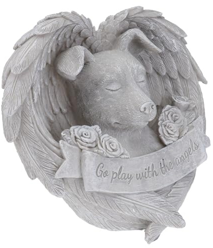 Toddmomy Lapide Memoriale Decorazione da Giardino Statua Commemorativa in Resina a Forma di Angelo Realistica e Vivace Adorabile per Cani per Esterni e Interni