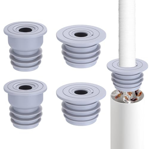 4 Pcs Tapones Ciegos para Desagües de Lavadora, Adaptador Tubo Desague Lavadora, Tapones de Sellado de Silicona para Tuberías de Desagüe Aguas Residuales de Fregaderos Baño Cocina(35-40 mm/45-50 mm)