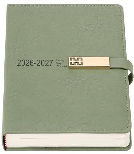 Agenda 2026-2027, Agenda académique 2026-2027 A5 une page par jour, planificateur de mi-année de juillet 2026 à juin 2027, planificateur de productivité quotidien et mensuel avec porte-stylo, onglets