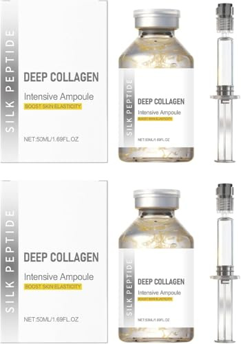 Ampolla Reafirmante Intensiva Con PéPtidos De Seda Y ColáGeno - Suero De ColáGeno Profundo, Reafirmante E Hidratante, Tratamiento Iluminador Para La Piel.,2Pcs