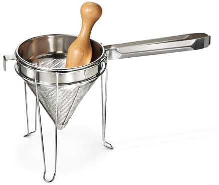Weston Stainless Steel Cone and Pestle Set (83-3030-W), 2 Quart Capacity, Dishwasher Safe, 1.9-Liter, Silver