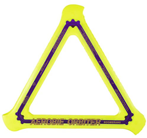 Aerobie Orbiter 11,5 Zoll Boomerang, Gelb, für Kinder und Erwachsene, enthält: Aerobie Orbiter Boomerang
