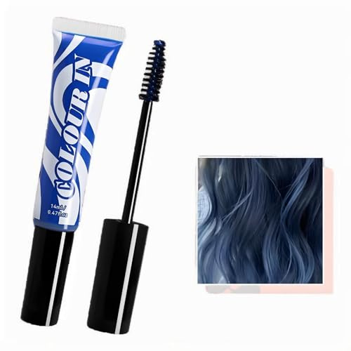 2PCS Temporary Hair Color Mascara – Blue Hair Dye for Girls, Easy-Rinse Safe Formula, No Bleach Needed, Compact Size for Cosplay, Parties, Festivals & Daily Styling (Blue)