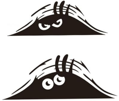 Pegatinas Coche Exterior, 2 Piezas, Pegatinas Coche, Interesante Pegatina Coche, Monster Peeking Scary Eyes, para ventanas, pared, portátiles, abolladuras, coches deportivos, motocicletas, 19 x 7 cm