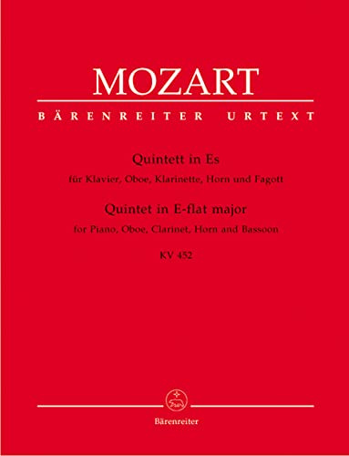 Mozart: Quintet for Piano and Winds in E-flat Major, K. 452 - Piano, Oboe, Clarinet, Horn and Bassoon (Set of Parts)
