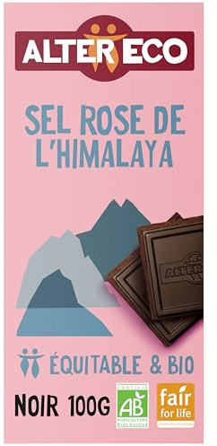 ALTER ECO - Tablette Chocolat Noir - Fleur de sel - Bio & Équitable - Origine Pérou - 100 g