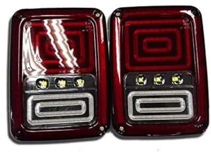 SXMA Luces traseras de estilo serpiente con par de euros con freno de marcha atrás Lámpara de marcha atrás Luz de fondo for Jee p Wrangler JK 2007-2017 HL111