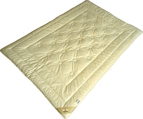 Garanta Steppdecke 200 x 200/2400 g Warme Winter Duo-Bettdecke - Steppbett KBT Merino Füllung KBA Bio Cotton Bezug