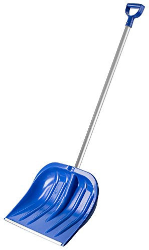 KADAX Pelle à Neige avec poignée Ergonomique, Largeur de la Lame : 49 cm, Feuille en Plastique, Pelle à Neige, idéale pour Les Petites et Grandes quantités de Neige (Manche en Aluminium, Bleu)