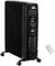 HOMCOM 2500W Digital Display Oil Filled Radiator, 11 Fin Portable Electric Heater with Timer, Adjustable Thermostat, Three Heat settings, Safety Cut Off, Remote, Black