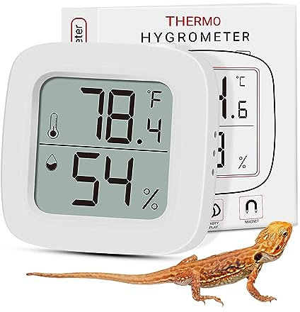 Reptilie Thermometer Aggforbl LCD Hochpräzise Digitalaes Reptilien Terrarium Thermometer Hygrometer mit doppelseitigem Klebeband für Büro, Küche, Inkubator Thermometer, Thermometer Gewächshaus