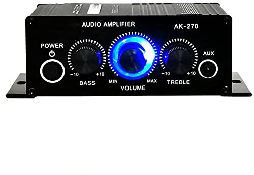 Amplificateur Stéréo HiFi Domestique, Récepteur Audio Stéréo HiFi à Double Canal Portable, Mini Ampli de Caisson de Basses Audio HiFi Numérique, Haut-Parleur Ampli Stéréo pour la