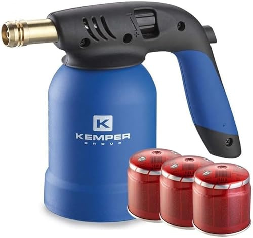 Saldatore portatile Tornado Accensione Piezo Saldatore Con Cartucce Gas da 190 Gr. Kit Pronto All'Uso, utile per accendere carbone saldare tubi e tutti i lavori di piccola saldatura (3)
