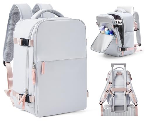 SZLX kabinväskor för Ryanair 40x20x25 Resväska Under Sätet Handbagage Ruscksack för Flygplan Handbagage Easyjet Kabinväska Reseryggsäck Kabinstorlek Kvinnor män Passar 14 Tums Bärbar Dator grå