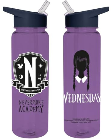 Pyramid International WEDNESDAY (NEVERMORE ACADEMY) PLASTIC DRINKS BOTTLE, Purple