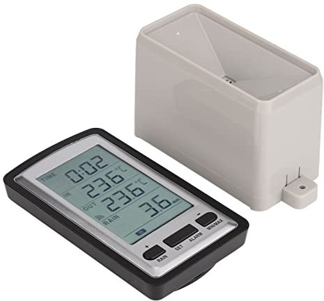 Pluviómetro Digital, Colector De Lluvia, Monitoreo De Precipitaciones, Registrador De Temperatura De Transmisión RCC Con Receptor Para Pronóstico Del Tiempo De Temperatura Interior Y Exterior