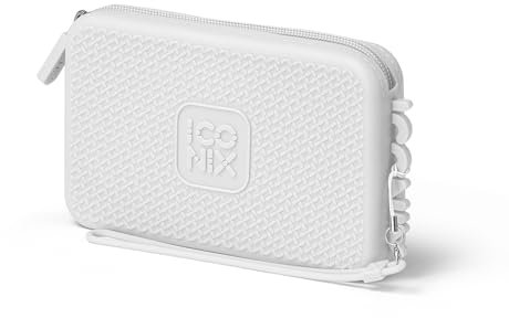 ICONIX Pochette Donna Elegante per Trucchi - Spaziosa e Chic, Perfetta per Ordinare il Tuo Make-up Ideale per il Mare, Casa Piscina Pochette Zip in Varie Colorazioni (Bianco, Pochette Small)