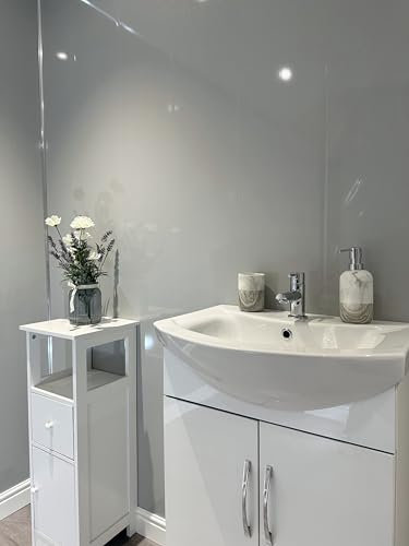 DBS Platinum Grey Shimmer PVC Bathroom Cladding Ceiling Panels Shower Wet Wall Kitchen (6 Panels)