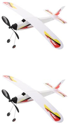 Abaodam 2st Flugzeug Mit Gummibandantrieb Fliegendes Hubschrauberspielzeug Schaumflugzeuge Für Kinder Balsa-Segelflugzeug Ebene Reisespielzeug Spielzeugflugzeug Aus Schaumstoff Spielzeuge