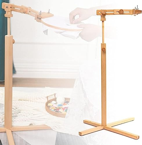 Soporte de bordado ajustable, soporte de aro de bordado de pie con rotación de 360 grados, soporte de punto de cruz, herramientas de bordado de costura con manos libres para costura, manualidades co