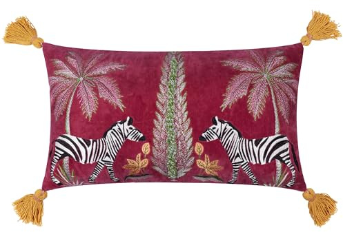 Wylder Tropics Funda de cojín de Terciopelo Bordado Kalahari - Multicolor - 30x50cm