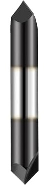 3/8in Solid Carbide End Mill, Chamfer Mill-Double End,2 Flute,90° Chamfer Angle,AlTiN Coated Bits Tool for Medium Hardness Steel, Brass, Iron