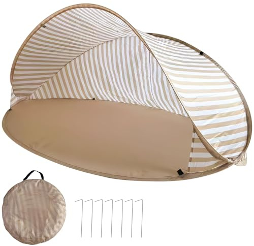 Refugio de playa Pop Up con protección UV, UPF 50+ Popup, concha de playa, portátil, tienda de campaña para bebé, protección contra el viento, tienda de campaña de playa, tienda automática desplegable