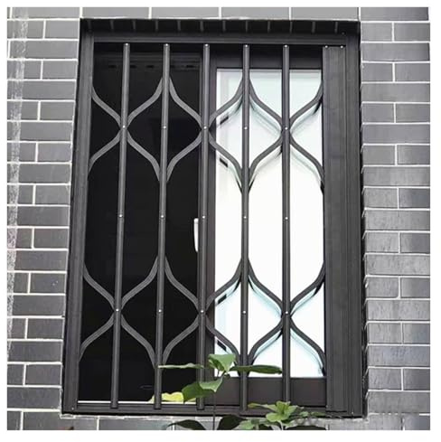 Rejilla de seguridad retráctil para ventana, resistente con bloqueo, pantalla de seguridad plegable para oficinas/sótanos, diseño que ahorra espacio