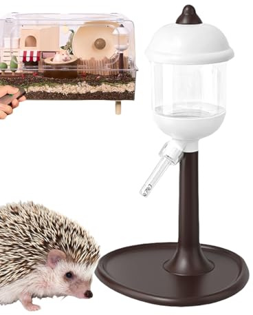 Small Pet Water Bottle, Hamster Water Bottle for Glass Tank, Waterer Feeder with Night Light Ferret Cage Accessories for Bunny Chinchilla Hedgehog Mice Squirrel
